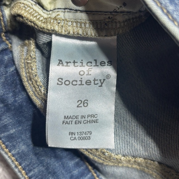 Articles of Society Jeans Womens 27 Skinny Mid Rise Stretch Distressed Denim - Picture 3 of 6